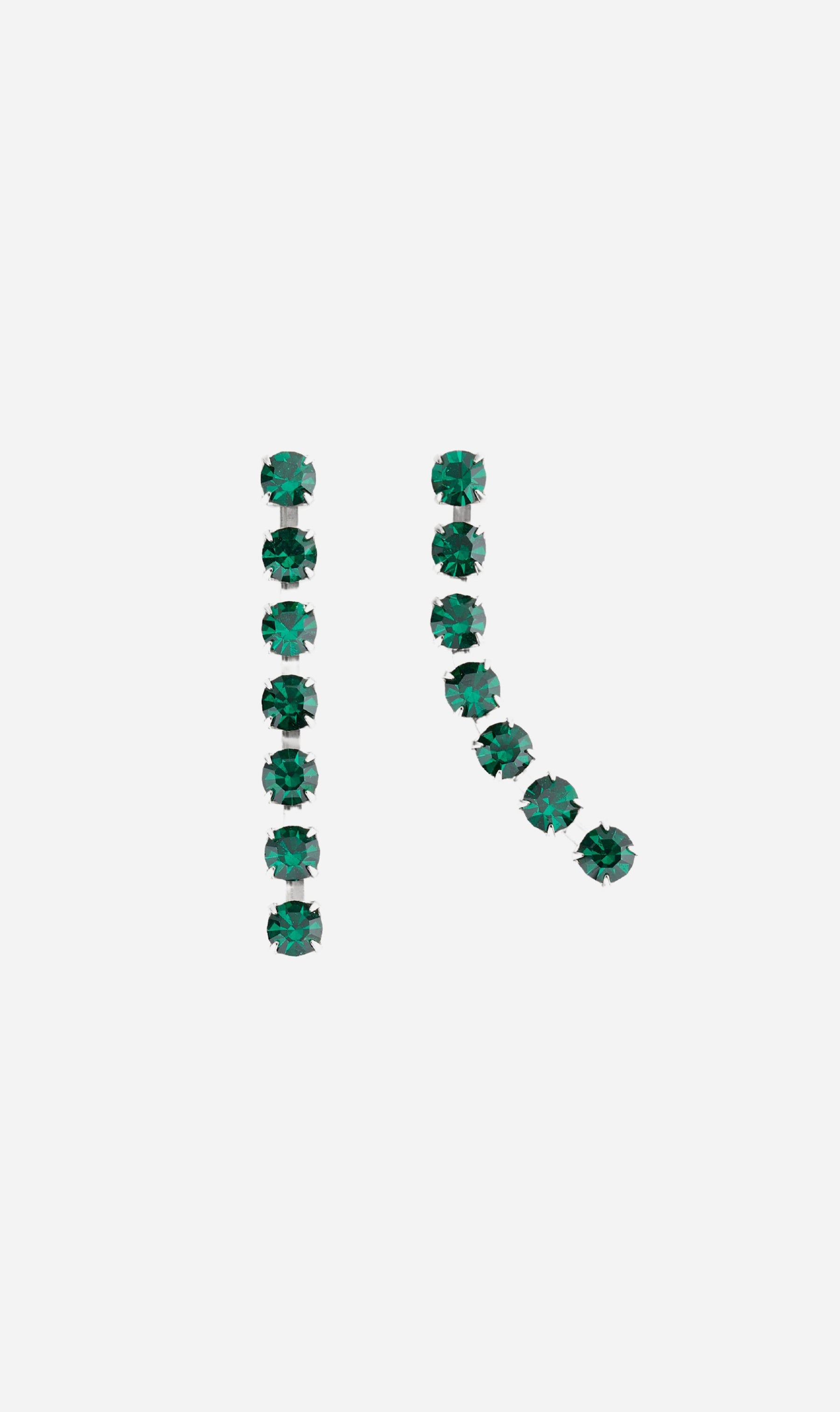 Forte Forte | Pendent Earrings With Crystals - Emerald