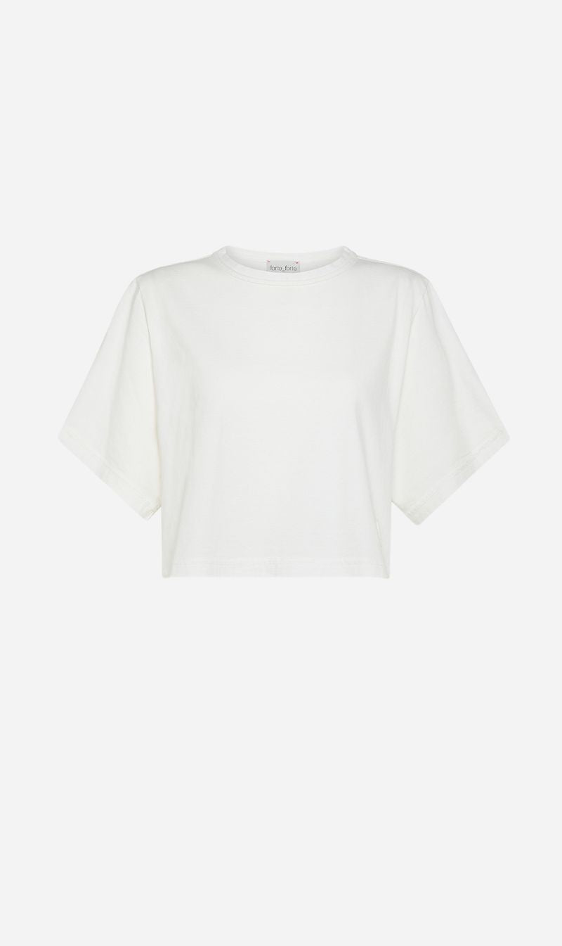 Forte Forte | Essential Organic Cotton Jersey Cropped T.Shirt - Bianco