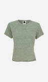 Bassike | Raw Edge Baby T.Shirt - Sage Marl