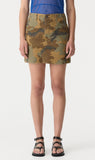 Bassike | Raw Edge Camo Skirt - Camo