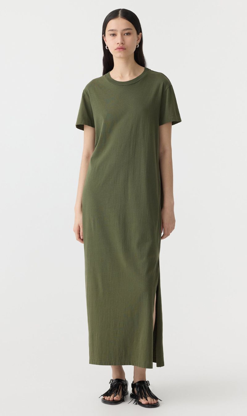 Bassike | Longerline T.Shirt Dress - Khaki