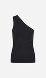 Bassike | Spliced One Shoulder Tank - Black