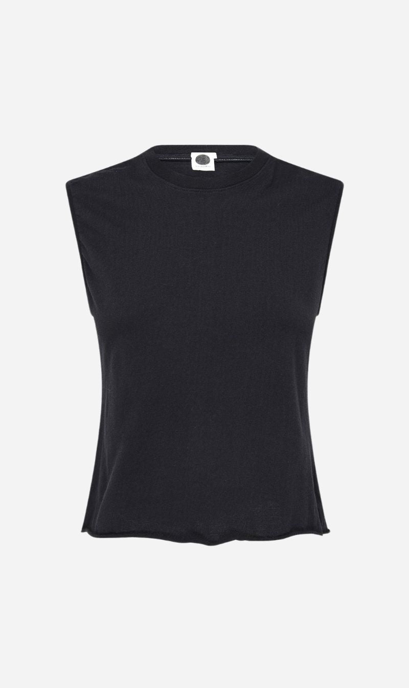 Bassike | Raw Edge Baby Tank - Black