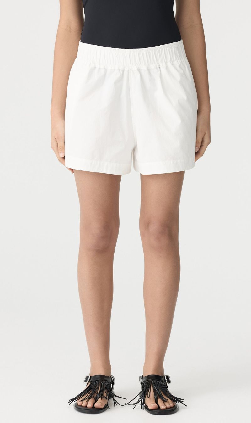 Bassike | Crushed Cotton Tennis Short - Natural