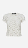 Bassike | Raw Edge Lace Baby T.Shirt - White