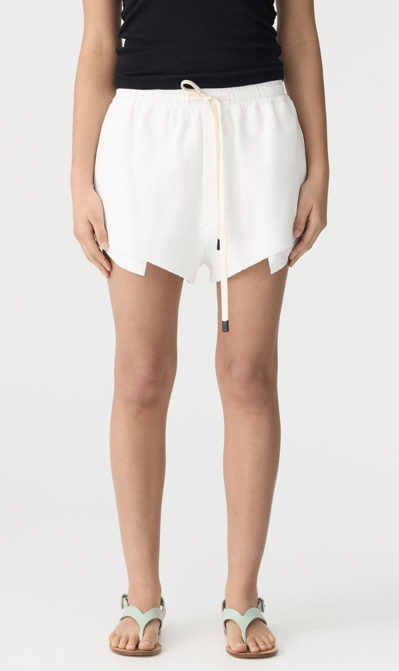 Bassike | Pocket Detail Waffle Short - White