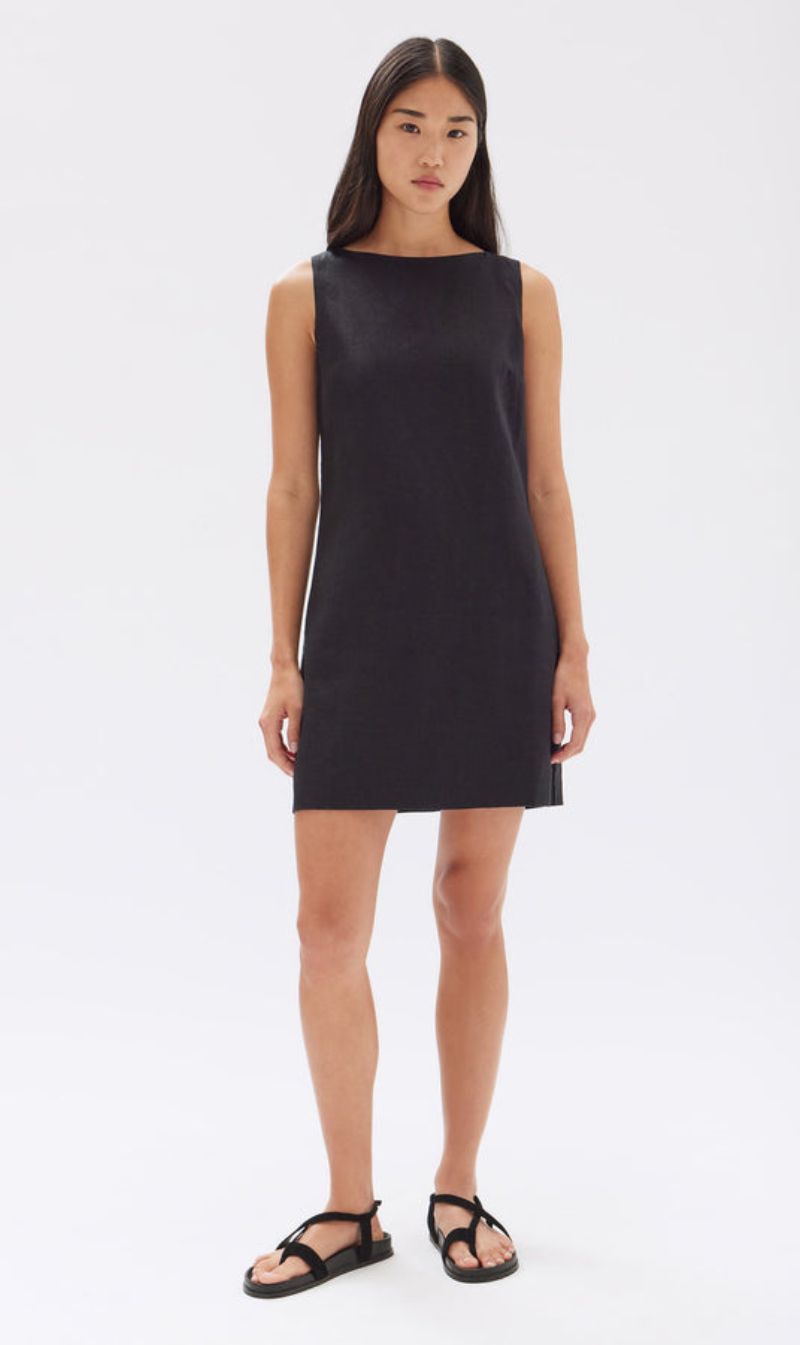 Assembly Label | Nadine Linen Mini Dress - Black