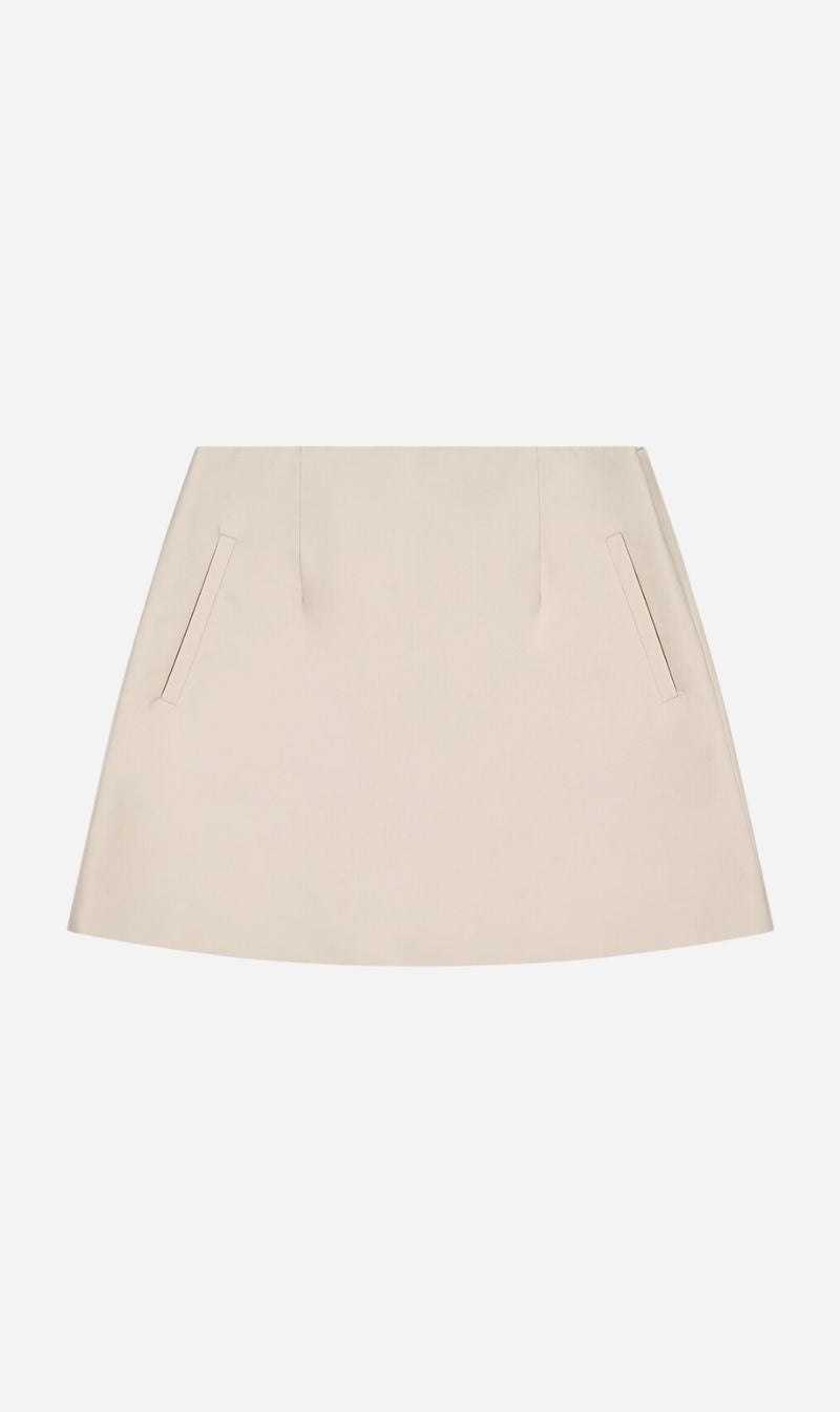 Rebe | Cotton Mini Skirt - Oyster