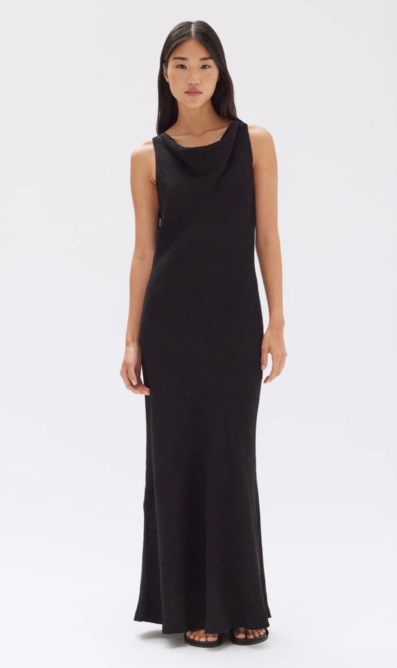 Assembly Label | Reign Textured Midi Dress - Black