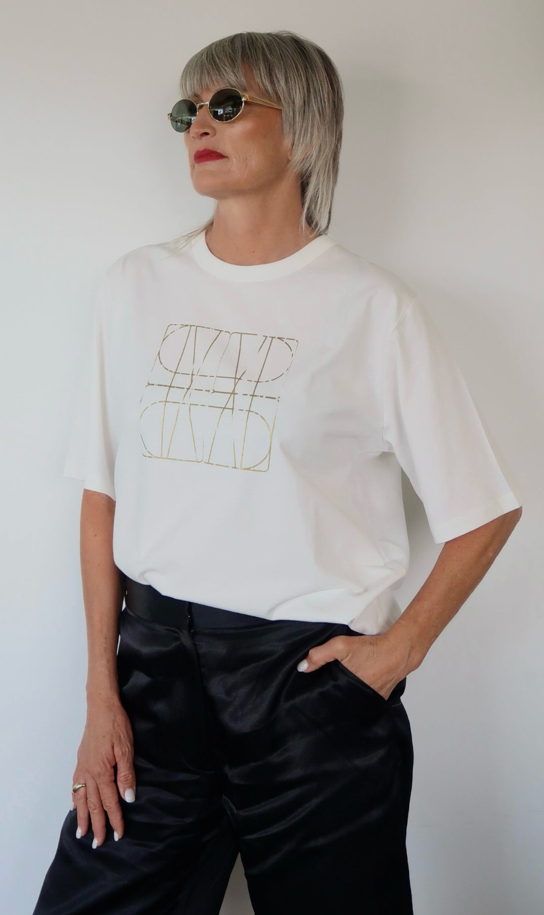 Camilla and Marc | Brooks Tee - Soft White/Gold