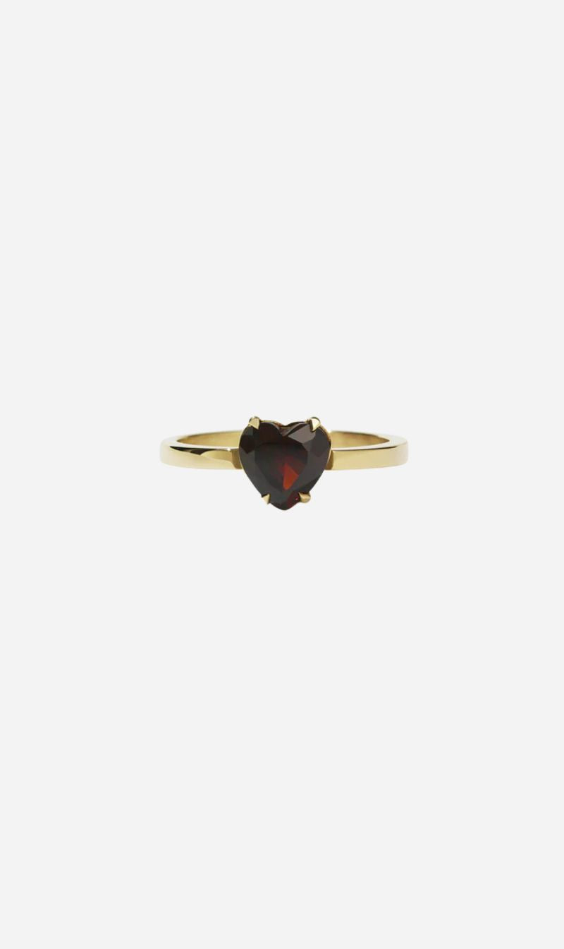 Meadowlark | Heart Jewel Ring Thai Garnet - Gold