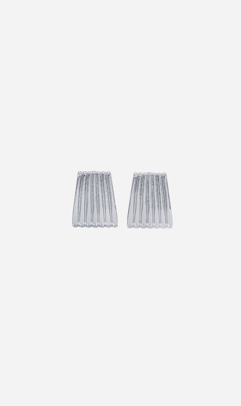 Heaven Mayhem | Ribbed Earrings - Silver