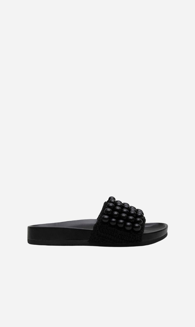 La Tribe | Beaded Slide - Black