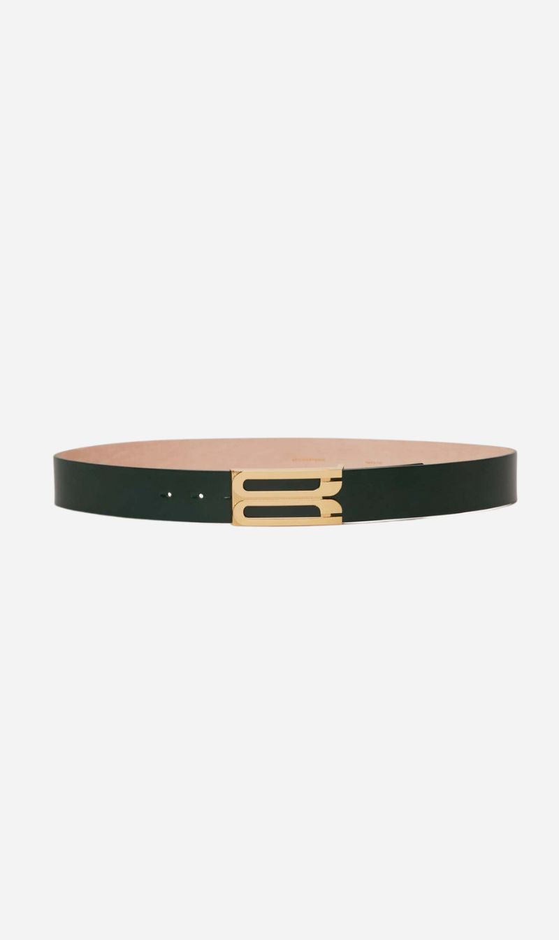 Victoria Beckham | Jumbo B Buckle Belt - Dark Green