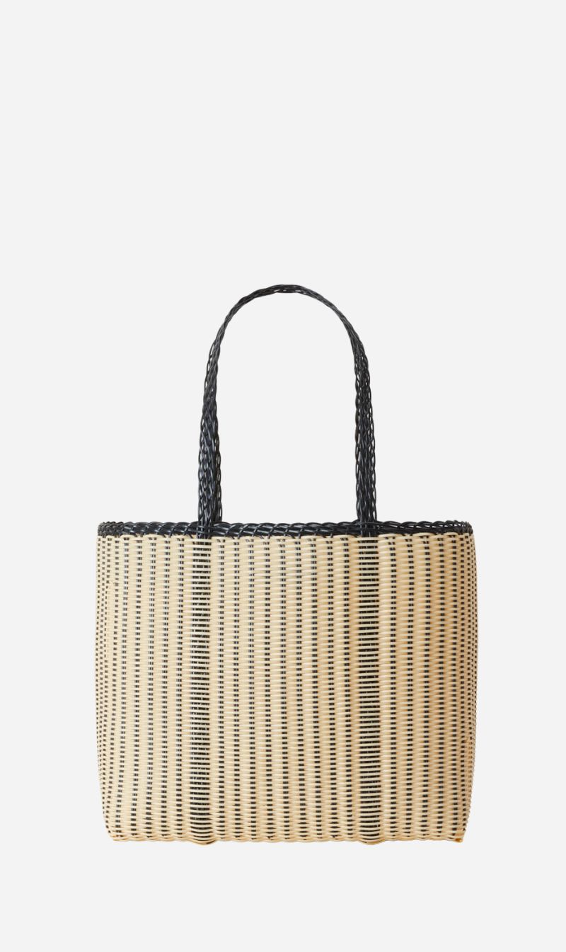 Palorosa | Medium Edge Tote Basket - Black/Cream