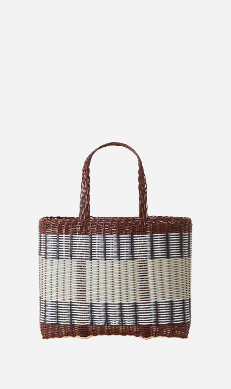 Palorosa | Small Mercado Tote - Chocolate / Palm