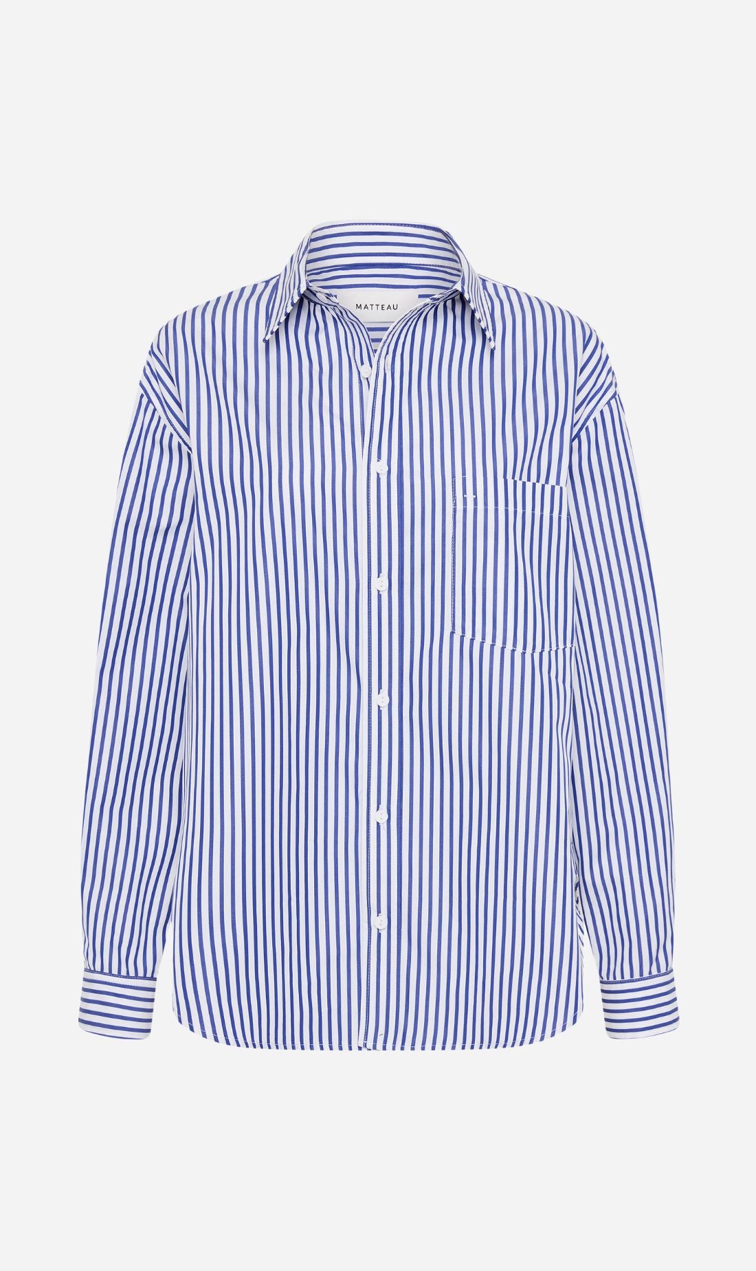 Matteau | Classic Stripe Shirt - Cobalt Stripe