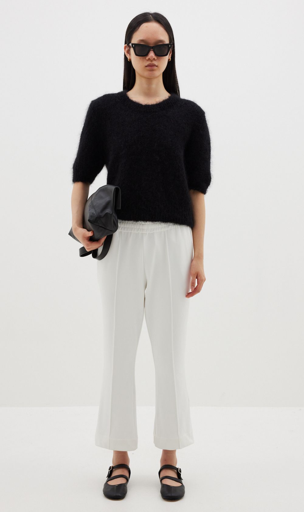 Bassike | Twill Flared Pant - White