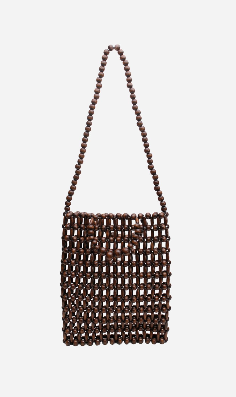 La Tribe | Gia Beaded Tote Bag - Brown