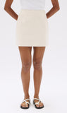 Assembly Label | Simone Cotton Linen Blend Mini Skirt - Oat Marle