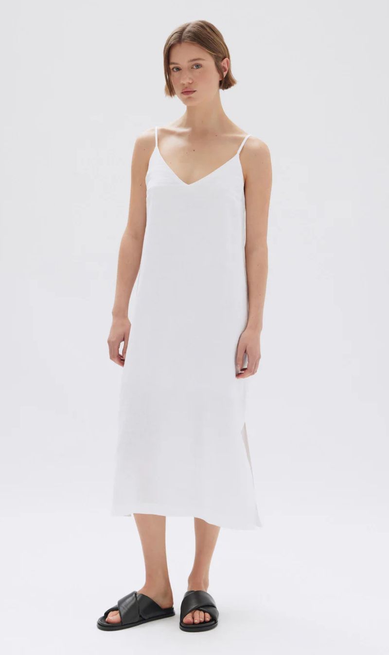 Assembly Label | Vallory Linen Slip Dress - White