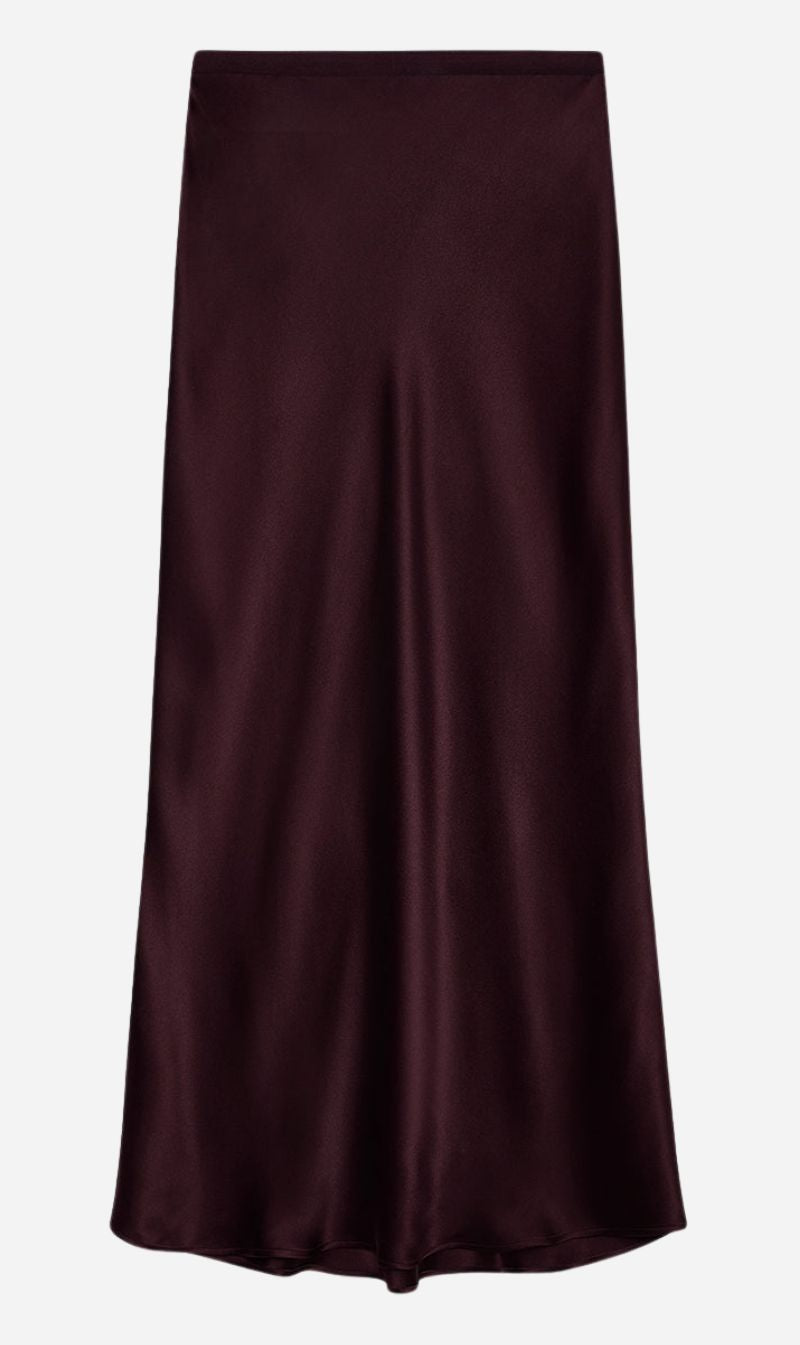 Anine Bing | Bar Silk Skirt - Bordeaux