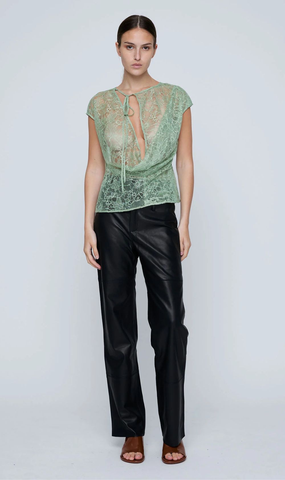 Wynn Hamlyn | Maeve Lace Top - Honeydew