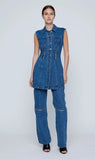 Wynn Hamlyn | Zipper Denim Mini Dress - Indigo