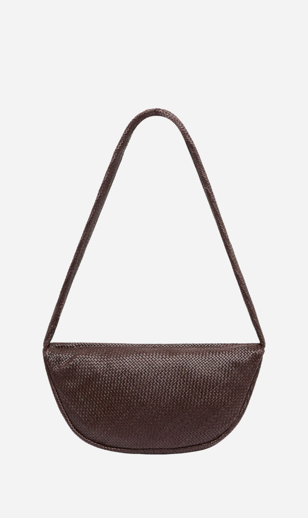 St Agni | Woven Crescent Bag - Chocolate