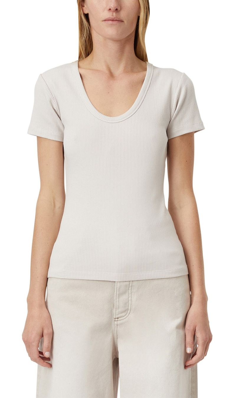 Camilla and Marc | Nora Scoop Fitted Tee - Light Lavender Grey