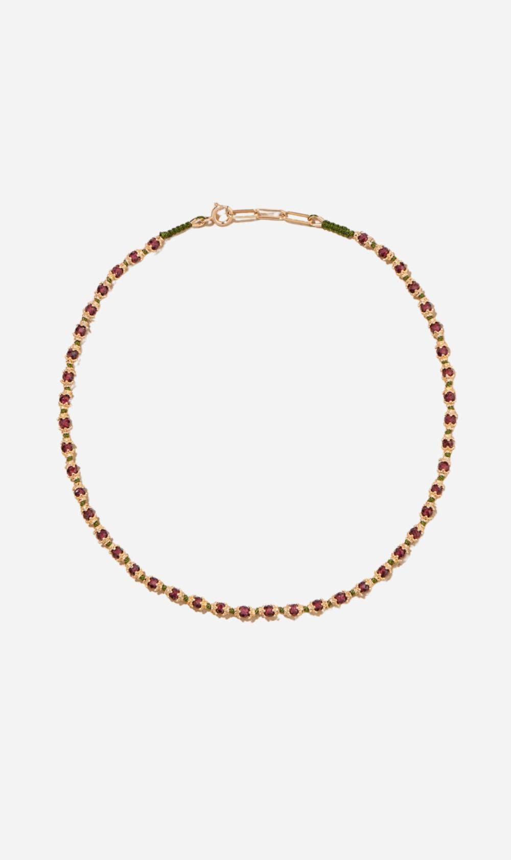 Tityaravy | Kamilah Necklace - Green / Garnet