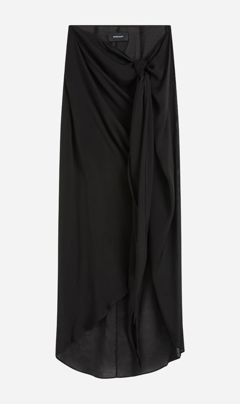 Bondi Born | Cremona Tie Front Sarong Skirt - Black