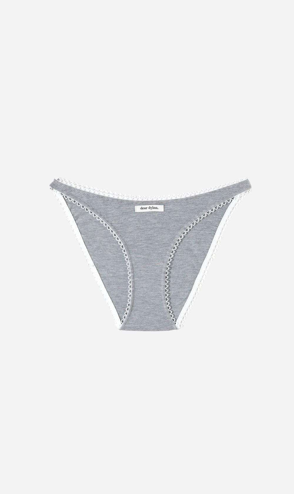 Dear Dylan | Eyelet Trim Brief - Grey Marle