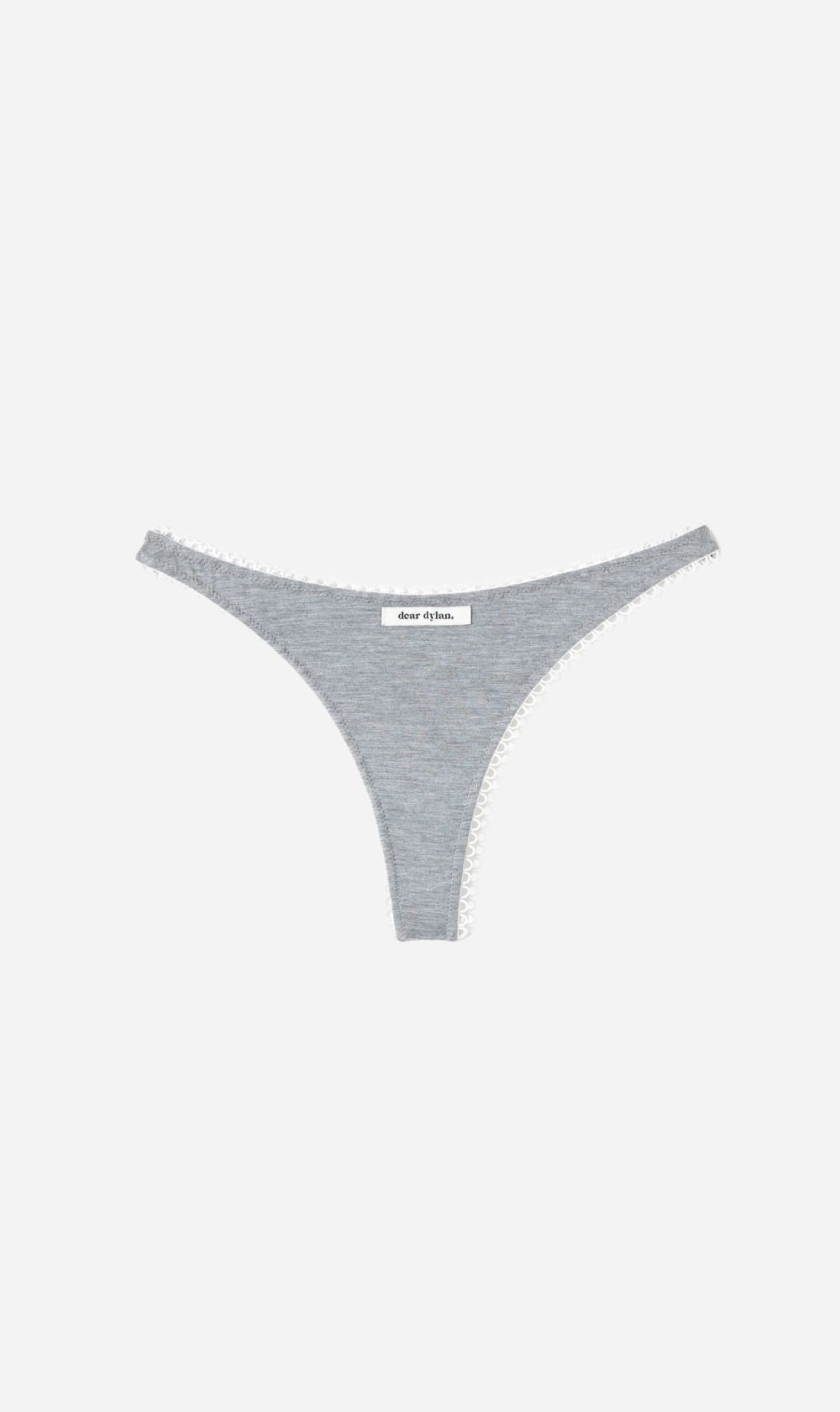 Dear Dylan | Eyelet Trim Thong - Grey Marle