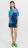 Gary Bigeni | Gino Bias Cut T.Shirt - Hand Painted Blue