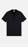 Rebe | Short Sleeve Silky Shirt - Black