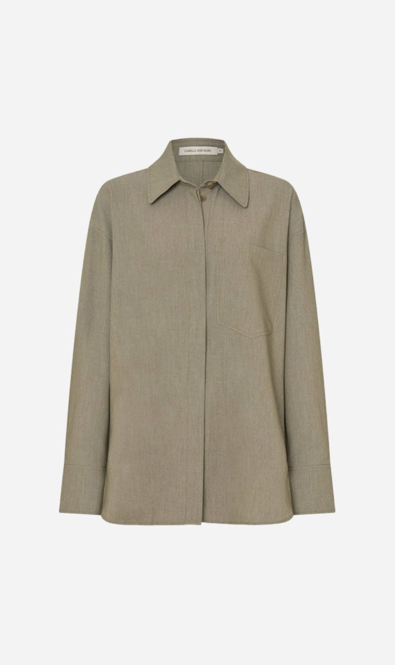 Camilla and Marc | Ramon Shirt - Light Khaki Marle