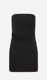 St Agni | Wool Drape Mini Dress - Black