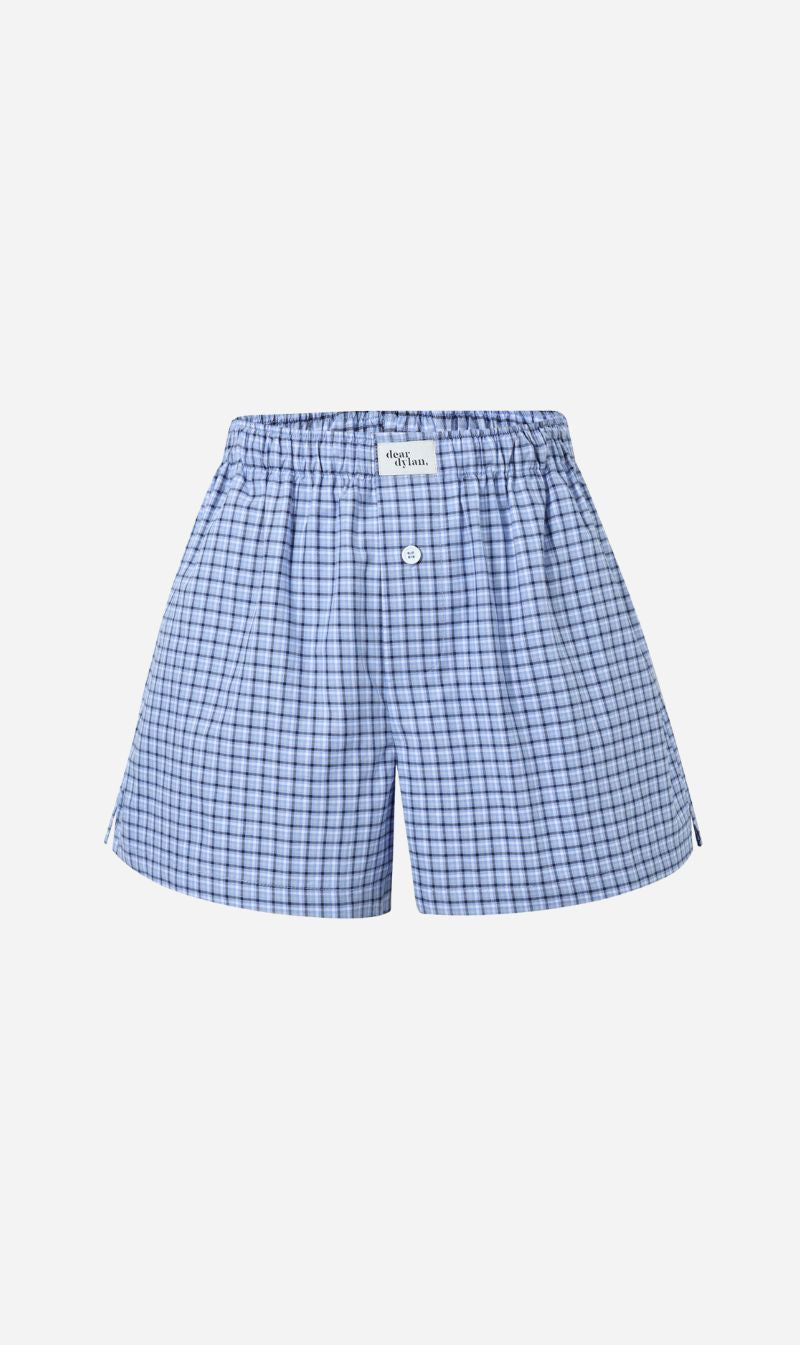 Dear Dylan | Boxer Short - Denim Blue Plaid