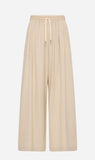 St Agni | Pinstripe Wool Drawstring Pants - Latte