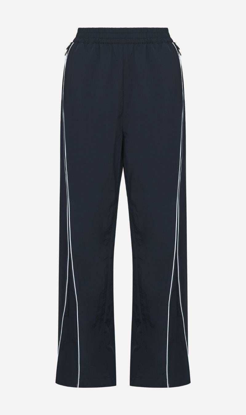 Wynn Hamlyn | Curved Leg Zip Track Pant - Black/White