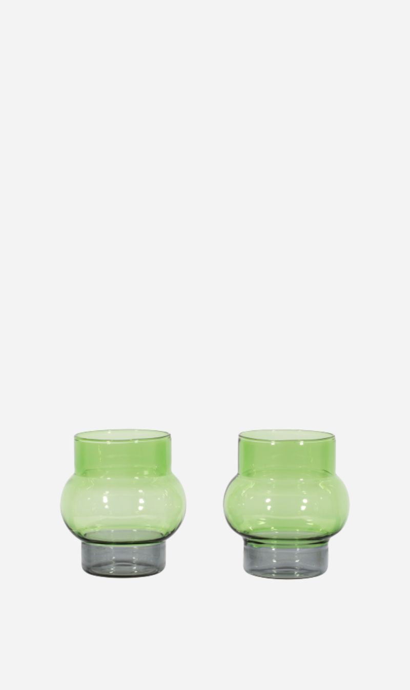 Tom Dixon | Bump Short Glasses Green x2