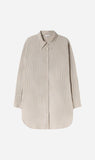 Silk Laundry | Cotton Silk Round Shirt - Slate Stripe