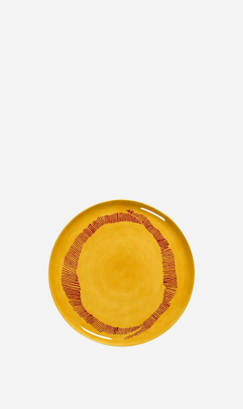 Serax | Feast Serving Plate Sunny Yellow Swirl - Stripes Red