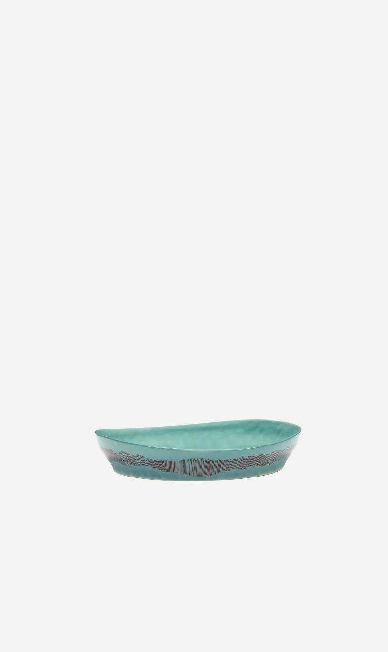 Serax | Feast Serving Plate M Azure Swirl - Stripe Red