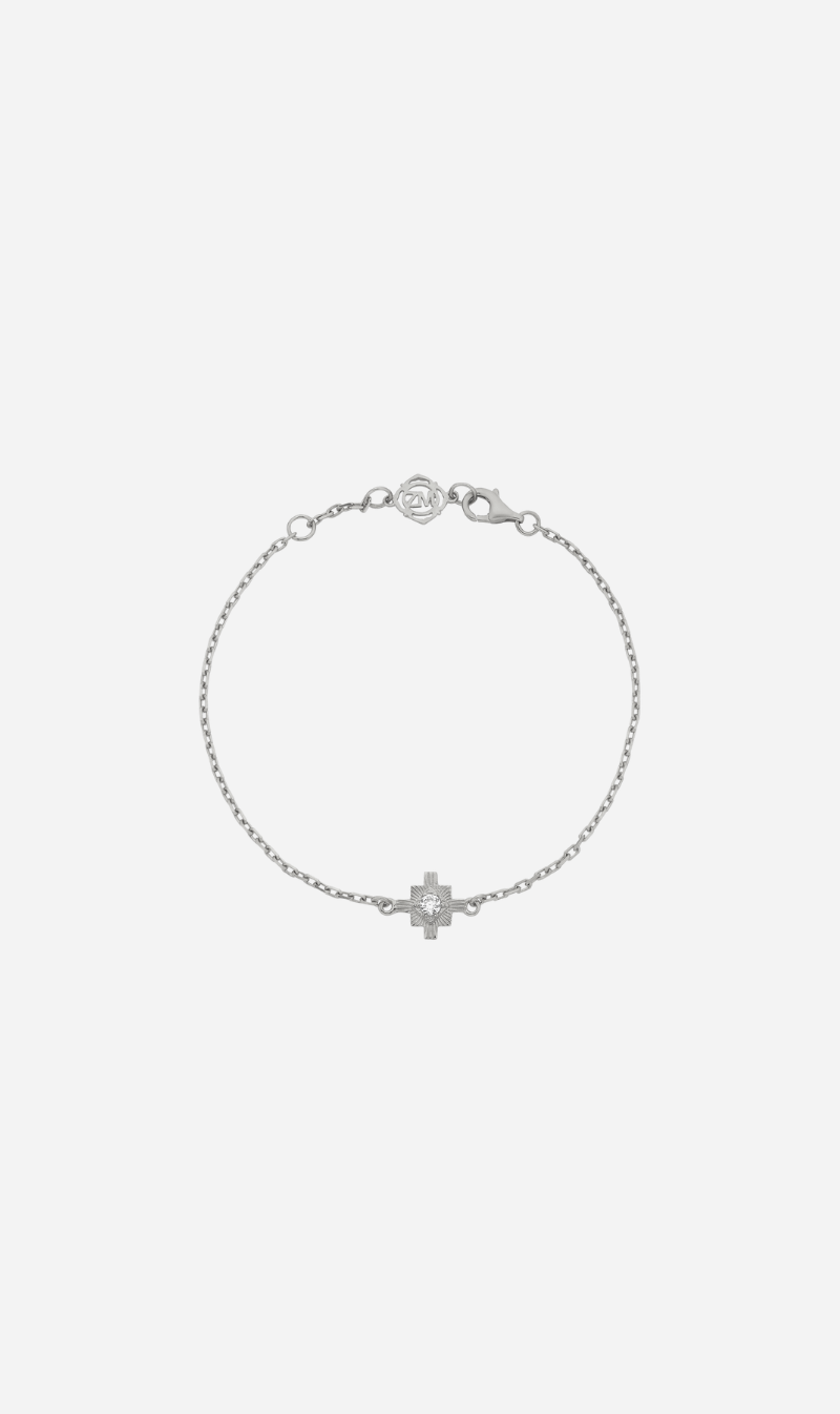 Zoe & Morgan | Inka Bracelet - Silver/White Zircon