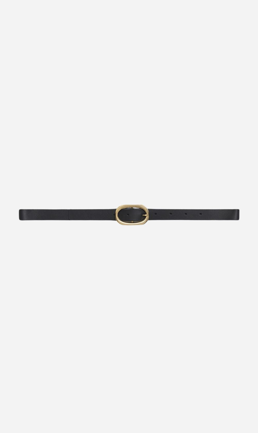 Anine Bing | Small Signature Link Belt - Black With Gold