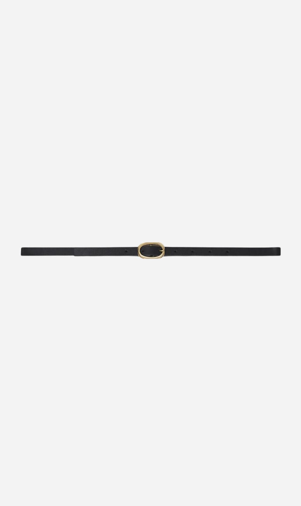 Anine Bing | Mini Signature Link Belt - Black With Gold