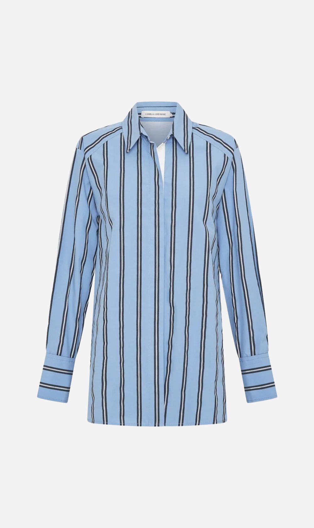 Camilla and Marc | Atoll Stripe Shirt - Cornflower Blue Stripe