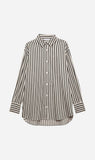 Anine Bing | Plaza Shirt - Black And Tan Stripe